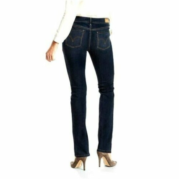 Levi's 505 Mid-Rise Straight Leg Dark Wash Jeans - 8 - Excellent Condition - Picture 1 of 9